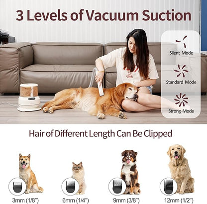 Dog Grooming Vacuum Kit, 2.5L Large Capacity, Dogs &amp; Cats Vacuum for Shedding, 4 Pet Grooming Tools, Low Noise, Dog Nail Clipper as A Gift