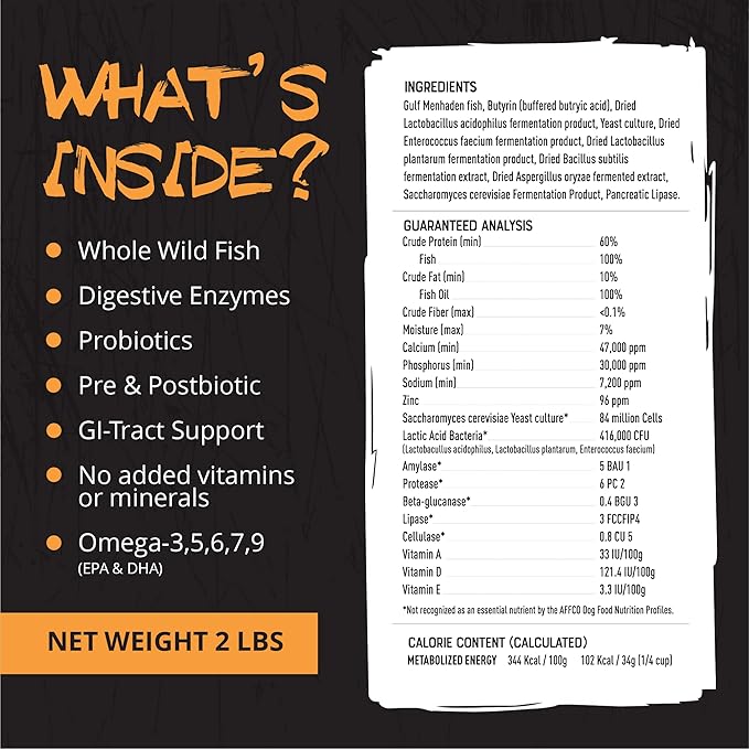 Origins 5-in-1 Dog Supplement - Powdered Food Topper w/Natural Omega 3 Fish Oil - Supports Healthy Digestion, Skin, and Coat - Helps Reduce Itching &amp; Joint Inflammation (2 lbs)
