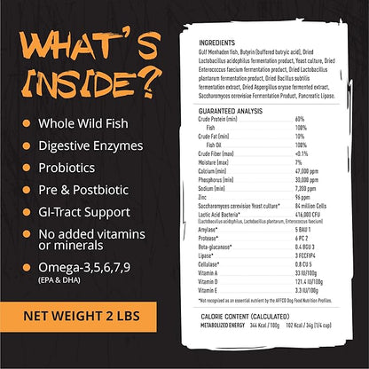 Origins 5-in-1 Dog Supplement - Powdered Food Topper w/Natural Omega 3 Fish Oil - Supports Healthy Digestion, Skin, and Coat - Helps Reduce Itching &amp; Joint Inflammation (2 lbs)