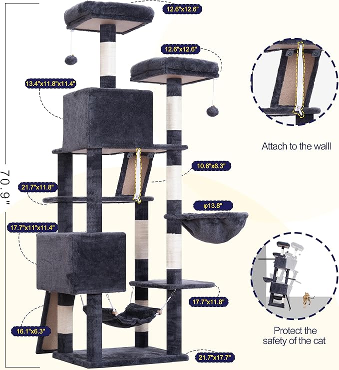 Cat Tree for Indoor Cats, 71&