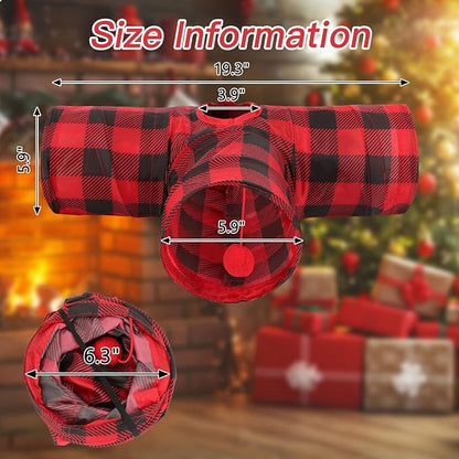Rypet Guinea Pig Tunnels &amp; Tubes Collapsible 3 Way Small Animals Hideaway Activity Tunnel Toys for Guinea Pig Chinchilla Ferret Hamster