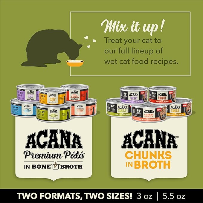 ACANA PREMIUM PATE Wet Cat Food, Lamb &amp; Lamb Liver Recipe in Beef Bone Broth, 5.5oz (Case of 12)