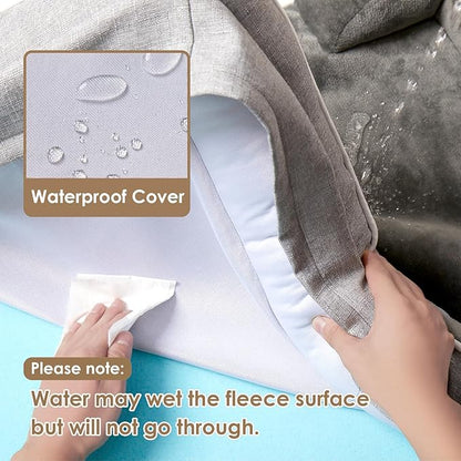 EHEYCIGA Orthopedic Dog Bed for Small Dogs, Waterproof Memory Foam Small Pet Beds with Sides, Non-Slip Bottom and Egg-Crate Foam Medium Dog Couch Bed with Washable Removable Cover, Grey