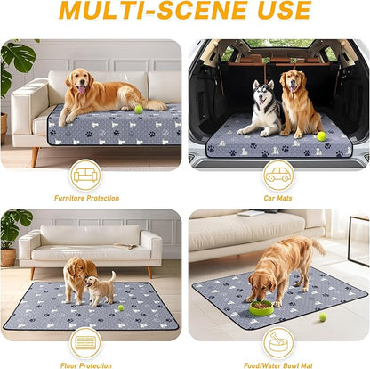 Washable Pee Pads for Dogs, 2 Pack Reusable Puppy Pads, Waterproof Pet Pee Pads for Dog Potty Training, Extra Large Dog Pee Pads for Crate, Playpen, and Whelping, Durable and Absorbent, Grey 24"x36"