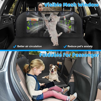 URPOWER PU Leather Back Seat Extender for Dogs – Hard Bottom Dog Car Seat Cover Holds 400 lbs, Anti-Scratch &amp; Waterproof Dog Hammock for Full Size SUVs &amp; Trucks, Dogs Car Bed Pet Backseat Protector