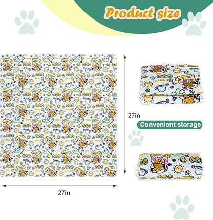 Cat Wrap for Cutting Nails and Grooming(27"x27"),Cat Restraint Wrap for Nail Clipping, Self-Adhesive Fabric Cat Swaddle Burrito Wrap for Nail Trimming (Cow Style)