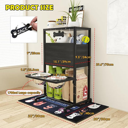 Elevated Dog Bowls, Height Adjustable Raised Dog Bowl Stand (4.5&