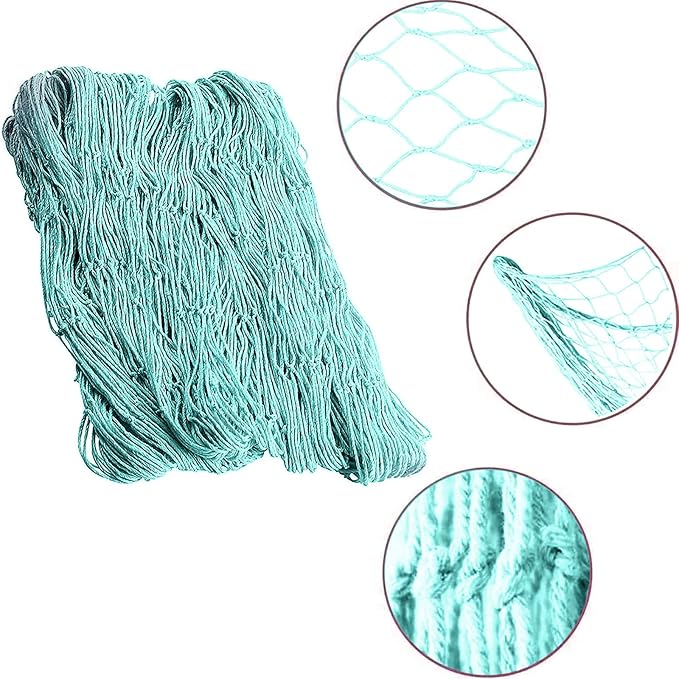 Rosoz Nature Fish Net Wall Decoration with Shells, Ocean Themed Wall Hangings Fishing Net Party Decor for Pirate Party,Wedding,Photographing Decoration