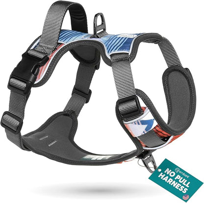 Embark Adventure Dog Harness, Reflective Trim XL Dog Harness for Extra Large Dogs No Pull - Military Grade Nylon, 2 Leash Clips &amp; Gel Lined Handle.