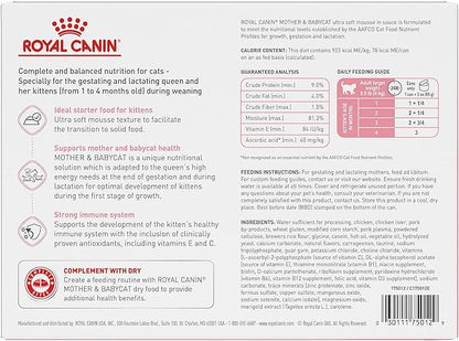 Royal Canin Feline Health Nutrition Mother &amp; Babycat Ultra Soft Mousse in Sauce Canned Cat Food, 3 oz can (12-count)
