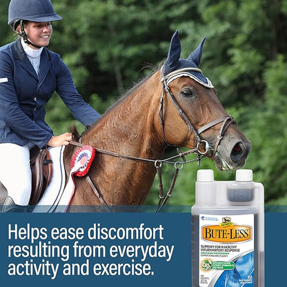 Absorbine Bute-Less Long-Term Horse Comfort &amp; Recovery Supplement Solution, Gentle on Stomach, Devil&