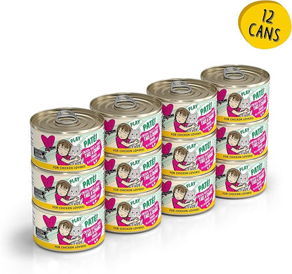 Weruva B.F.F. Play - Best Feline Friend Paté Lovers, Aw Yeah!, Chicken, Duck &amp; Turkey Take a Chance with Chicken, Duck &amp; Turkey, 2.8oz Can (Pack of 12)