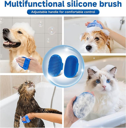3-in-1 Pet Steam Brush Set for Dogs &amp; Cats, Grooming Comb with Spray, Defur Tool, Water-Free Shampoo, Bath Gloves,Bath Brush, Tooth &amp; Ear Brush, Towel (11PCS)