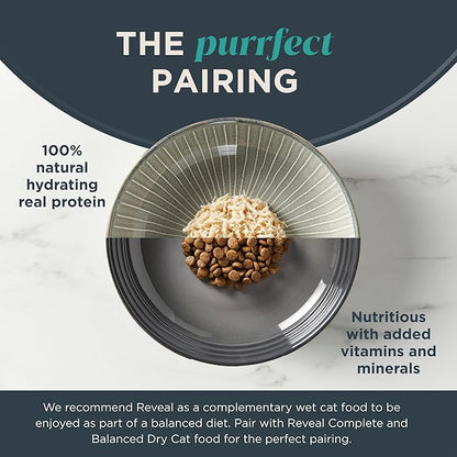 Reveal Natural Wet Cat Food, 18 Count, Grain Free, Limited Ingredient Cat Food Cups, Chicken with Duck in Broth, 2.12 oz Easy Peel Cups