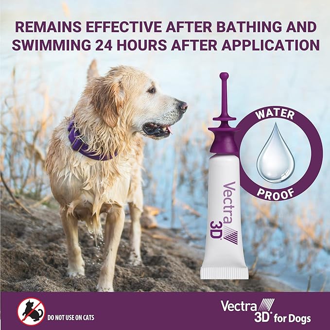 Vectra 3D for Dogs Flea, Tick &amp; Mosquito Treatment &amp; Prevention for Large Dogs (56 to 95 lbs) , 3 month supply
