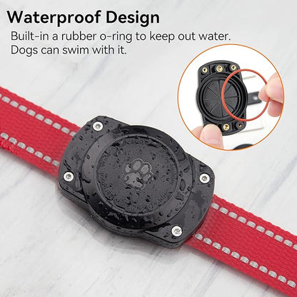 IPX8 Waterproof Airtag Dog Collar Holder [Metal Back Plate] Ultra-Durable Dog &amp; Cat Collars Mount for AirTag, Suitable for All Widths of Collars (2 Pack)