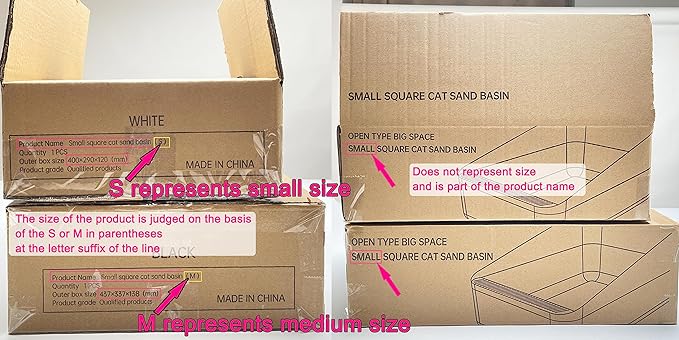 Sfozstra Open Top Litter Box: Black Medium Size with High Sides &amp; Anti Leak Design, Easy Clean Litter Pan for Home Cats