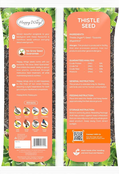 Nyjer Seed &amp; Sunflower Seeds Wild Bird Food Combo - 5 Pound Pack I No Grow Seed I Bird Food for Wild Birds
