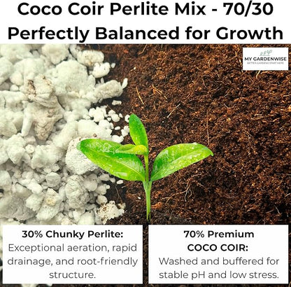 Coco Perlite - Coco Coir Perlite Mix - 70/30 Growing Media - Hydroponic, Indoor &amp; Outdoor, Grow Bags &amp; House Plants (15 quarts - 0.5 cu ft)