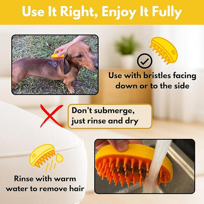 Steam Cat Brush for Indoor Cats – Mist Spray Comb for Shedding &amp; Hair Removal | Silicone Pet Grooming Tool for Long-Haired Cats &amp; Dogs