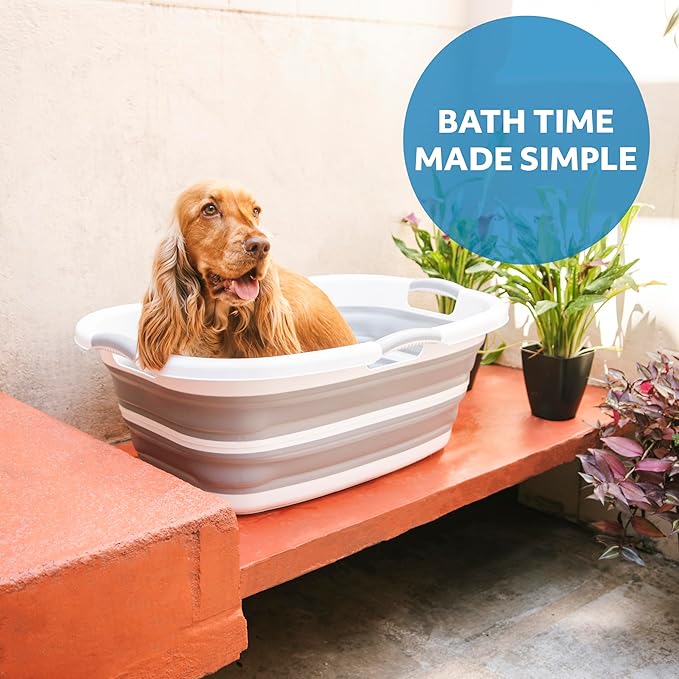 Smoochie Collapsible Pet Bathtub &amp; Washing Station – Portable, Space-Saving Tub for Dogs &amp; Cats, Indoor &amp; Outdoor Grooming