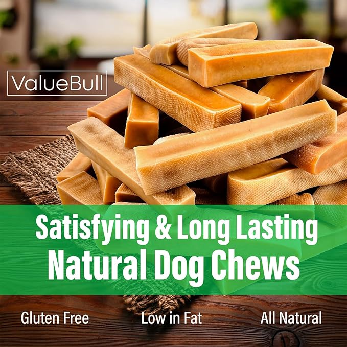 ValueBull Himalayan Yak Cheese Dog Chews, Medium, 100 ct Wholesale Pack - Long Lasting for Aggressive Chewers, All Natural, Healthy &amp; Safe, Low Odor Nepal Yak Milk Chews