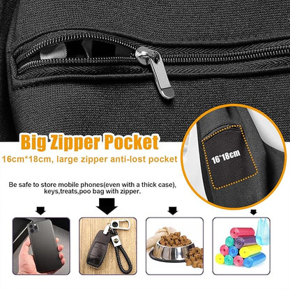 Tomkas Small Dog Sling Carrier - Zipper Pocket &amp; Classic Strap - for 3-10 lbs Pets(Black)