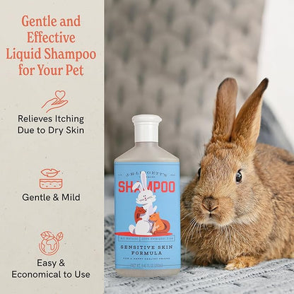 JR Liggett’s Natural Liquid Small Animal Shampoo for Sensitive Skin - 100% Detergent Free, Non-GMO &amp; Biodegradable - Tear-Free, Hypoallergenic Formula Soothes Dry Itchy Skin - 8.45 fl oz