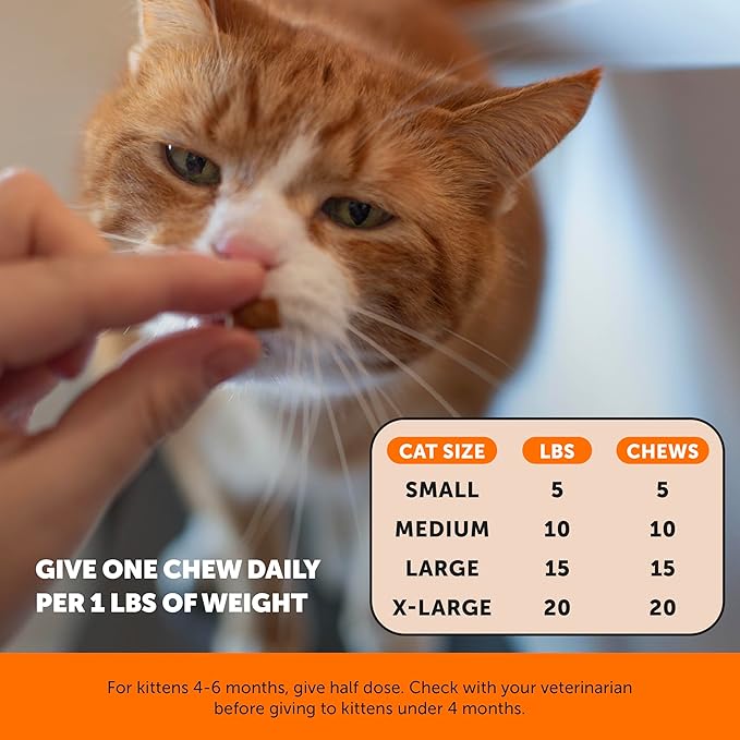 Cat Hip &amp; Joint Health Crunchy &amp; Creamy Chews - Cat Joint Support Supplement with Glucosamine, Health Supplies &amp; Hip Support for Indoor &amp; Outdoor Cats (Chicken 30-Day Supply)
