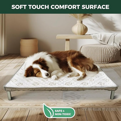 FXW TitanNest Chew-Proof Elevated Dog Bed, Raised Cot for Indoor/Outdoor/Camping Use, Durable &amp; Waterproof Cooling Pet Bed with Exclusive Cover for Extra Large Dogs, 56.0" L x 31.0" W x 7.3" H, Black