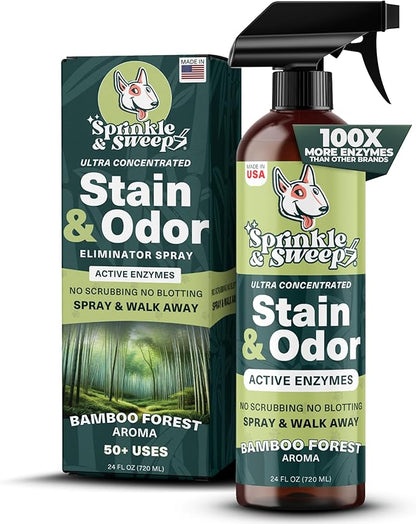 Enzyme Cleaner for Cat Urine | Cat Pee Odor Eliminator &amp; Stain Remover | Dog Urine Carpet Spray | Multi-Surface Cat Urine Destroyer | Pet Odor Neutralizer (24oz)