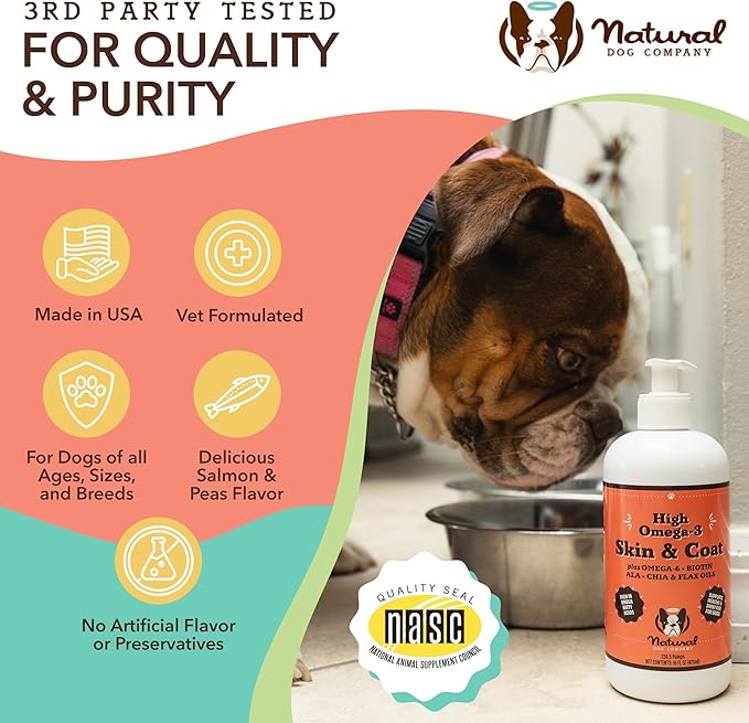 Natural Dog Company Healthy Joints, Skin and Coat Bundle for Dogs, Includes (1) Bottle Natural Dog Company Skin and Coat Oil, (1) Bottle Liquid Glucosamine, Food Topper, Dog&