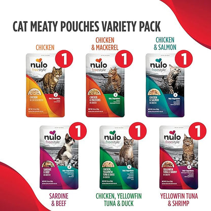 Nulo Freestyle Cat &amp; Kitten Wet Cat Food Pouch, Premium All Natural Grain-Free Soft Cat Food Topper with Amino Acids for Heart Health and High Animal-Based Protein