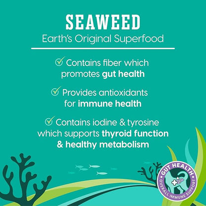 SeaMeal Squeeze Tuna Lickable Cat Treats with Seaweed for Skin &amp; Coat - Wet Cat Treats with Digestive &amp; Immune Health Support - Natural, Holistic, Grain Free (48 Squeezes)