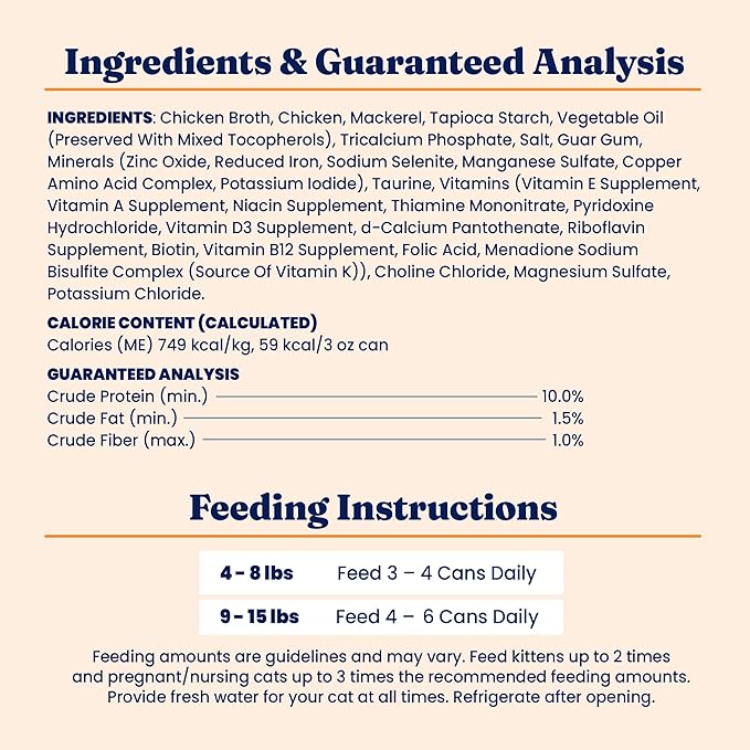 Solid Gold Wet Cat Food Shreds in Gravy - Healthy Canned Cat Food Made w/Real Chicken &amp; Mackerel Shreds, Vitamins &amp; Minerals - Grain Free &amp; Gluten Free Canned Meals for Cats &amp; Kittens - 24ct/3oz Can