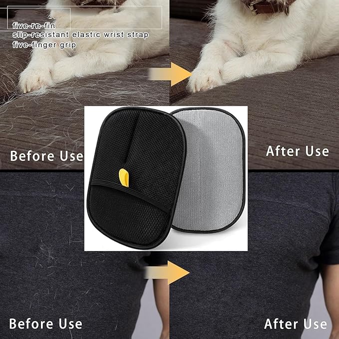 Pet Hair Removal Glove for Dogs &amp; Cats, Newly Upgraded Reusable Electrostatic Pet Hair Gloves, Pet Hair Remover Tool for Clothing, Couch, Carpet, Car Seat(1pcs)