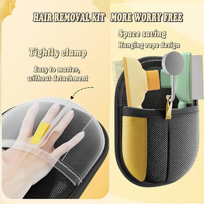 Pet Hair Removal Glove, Self Cleaning Pet Flea Comb Grooming Brush &amp; Cat Brush - 3-in-1 Electrostatic Gloves Pet Hair Remover for Furniture, Clothes, Bedding