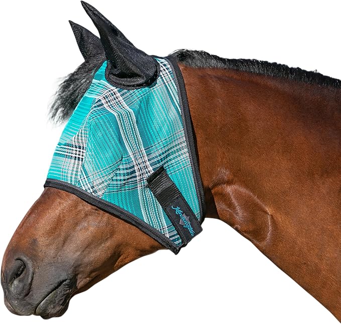 Kensington Signature Fly Mask w/Web Trim, Soft Mesh Ears &amp; Forelock Opening Size: L-Average Color: 2021 - Atlantis