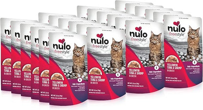 Nulo Freestyle Cat &amp; Kitten Wet Cat Food Pouch, Premium All Natural Grain-Free Soft Cat Food Topper with Amino Acids for Heart Health and High Animal-Based Protein