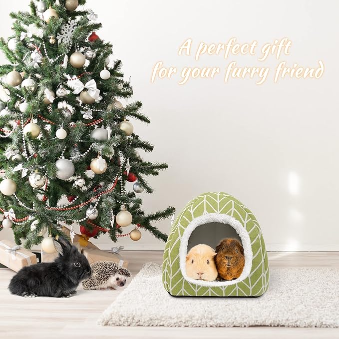 2 Pack Guinea Pig Hideout Bed Rabbit House Cave Accessories Cozy Hide-Out for Bunny Hedgehog Ferret Chinchilla&amp;Other Small Animals