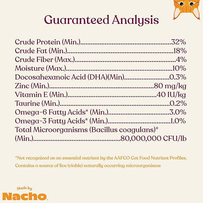 Made by Nacho Dry Cat Kibble 4lb Bag, High Protein Premium Cat Food with Freeze Dried Pieces, Sustainably-Caught Salmon, Whitefish &amp; Pumpkin, Limited Ingredients, Single Bag