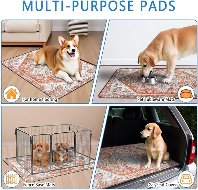 Washable Pee Pads for Dogs 2 Pack, Absorbent Reusable Puppy Pads Waterproof, Leakproof &amp; Non-Slip Whelping Pad, Potty Training Pads for Dogs Playpen Mat 24x36