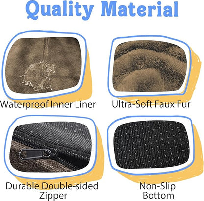 Orthopedic XL Large Dog Bed - Removable Bolster &amp; Waterproof Washable Cover for Pet Big Dogs Bed Extra Large Dog Beds with Foam Support Non-Slip Bottom