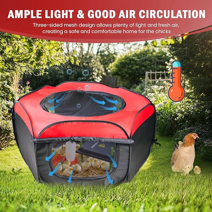 Chicken Brooder Box for Chick Starter Kit - 10 * 12inch Brooder Heating Plate Chick Brooder Pen/Baby Chicken Brooder Box 4-in-1 Bundles with Chicken Feeder, Waterer (Brooder Set)