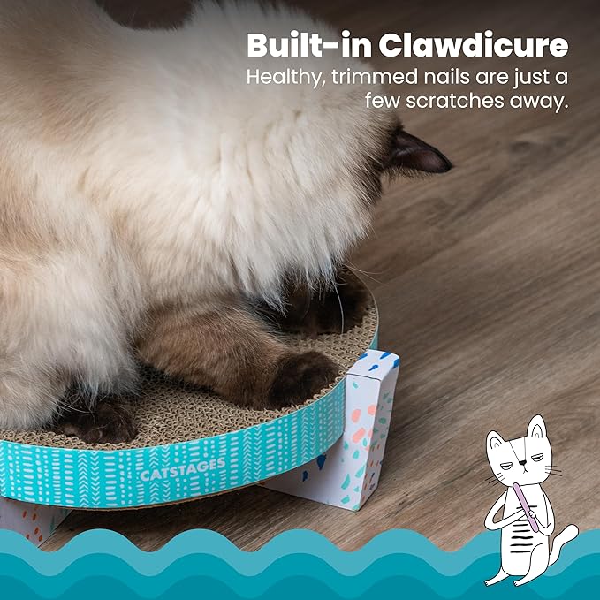 Catstages Scratch Snggle &amp; Rest Elevated Cat Lounger and Cat Scratcher for Relaxing and Play, Includes Catnip