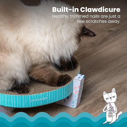 Catstages Scratch Snggle &amp; Rest Elevated Cat Lounger and Cat Scratcher for Relaxing and Play, Includes Catnip