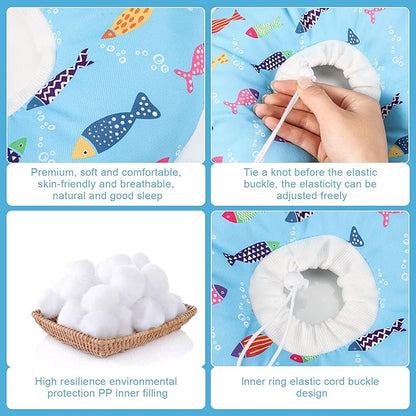 Cat Cone Collar Soft Cute Adjustable Cat Donut Recovery Collar Elizabethan Cats Cones to Stop Licking Comfortable Anti-Bite Neck Cone for Pet Kittens After Surgery