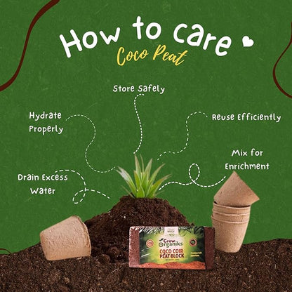 4 Pack Premium Coco Coir Brick for Plants | 100% Organic Compressed Coconut Coir Bricks Starting Mix, Coco Coir Fiber Coconut Husk for Planting, Gardening, Potting Soil Substrate, Herbs, 1.4 LB/Brick