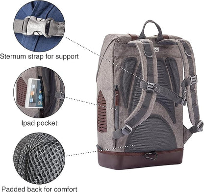 Kurgo Dog Carrier Backpack for Small Pets - Dogs &amp; Cats | TSA Airline Approved | Cat | Hiking or Travel | Waterproof Bottom | G-Train | Ruck Sack | Heather Grey