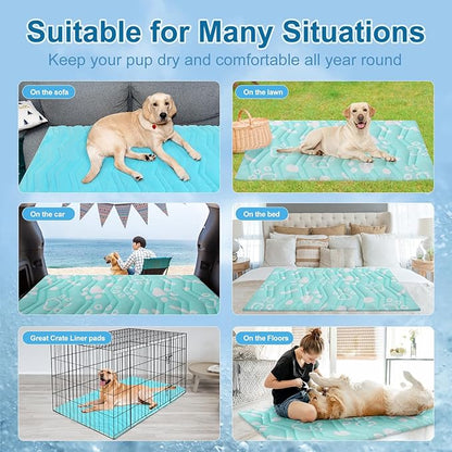BEAUTYZOO Upgrade Dog Cooling Mat Extra Large, Reversible Self-Cooling Mat for Dogs, Thicken Pet Ice Cool Pad Blanket for Summer Kennel Sofa Bed Floor Car Seat, Machine Washable&amp;Foldable, 36"x23"